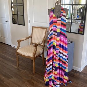 Mara Hoffman Halter Dress- Abstract Watercolor Print Maxi